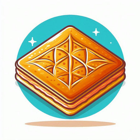 Illustration of a slice of cake isolated on a white background.のイラスト素材