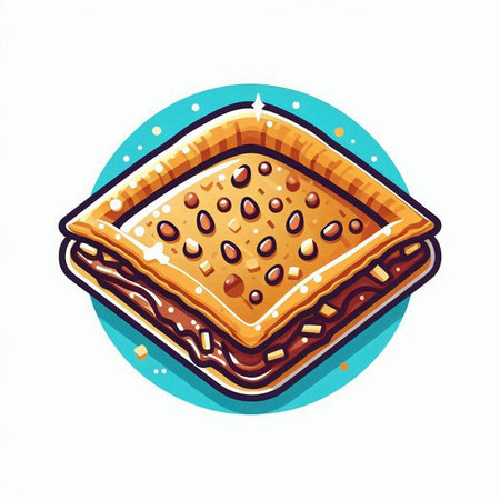 Illustration of a chocolate chip cookie on a white background. Vector illustration.のイラスト素材