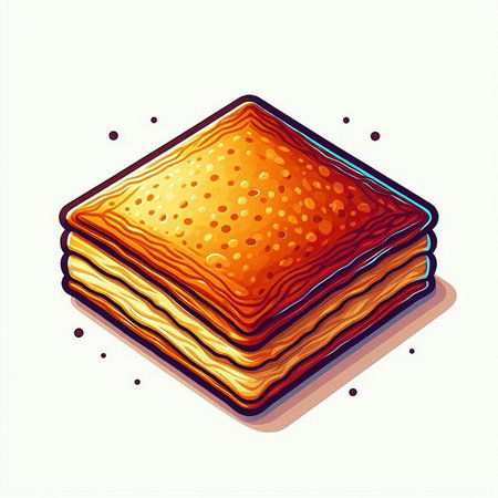 Illustration of a stack of pancakes isolated on a white background.のイラスト素材