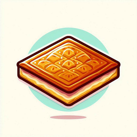 Illustration of sweet wafer on light background. Vector illustration.のイラスト素材