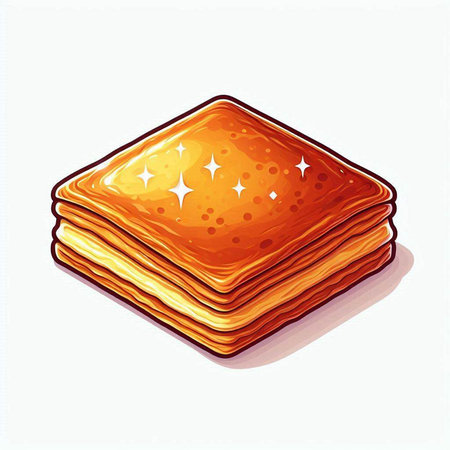 Illustration of a stack of crackers on a white background.のイラスト素材