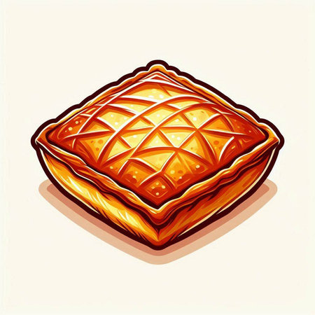 Illustration of a piece of pie on a white background, vector illustrationのイラスト素材