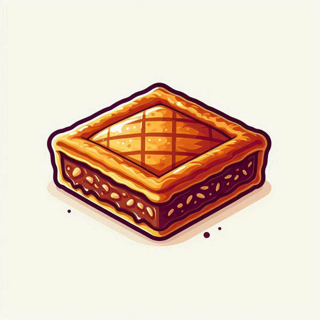 Baklava, traditional turkish dessert, vector illustration.のイラスト素材