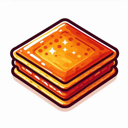 Illustration of a stack of crackers isolated on a white backgroundのイラスト素材