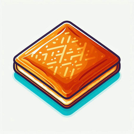 Illustration of a piece of cake isolated on a white background.のイラスト素材