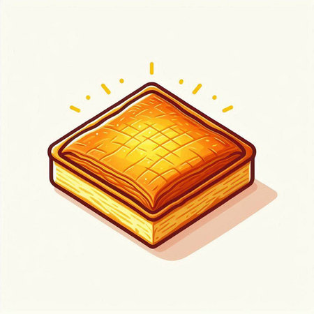 Biscuit icon. Vector illustration of a piece of bread.のイラスト素材