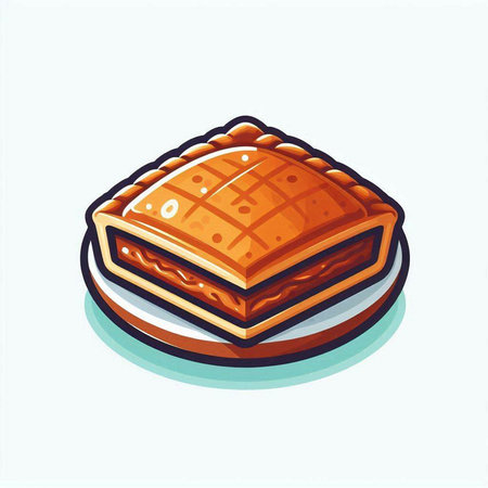 Baklava, traditional Turkish dessert. Vector illustration in cartoon style.のイラスト素材