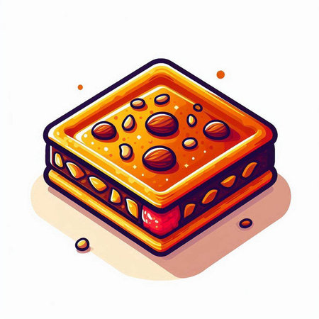 Baklava isometric vector illustration. Baklava is a traditional Turkish dessert.のイラスト素材