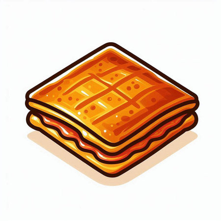 Illustration of a stack of waffles isolated on a white backgroundのイラスト素材