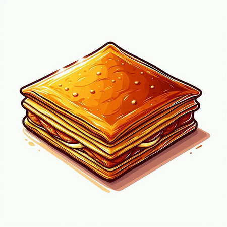Illustration of a stack of crackers on a white background.のイラスト素材