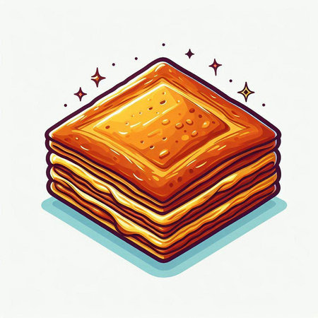 Illustration of a stack of pancakes. Vector illustration of a stack of pancakes.のイラスト素材