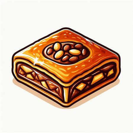 Sweet baklava. Vector illustration of sweet baklava.のイラスト素材