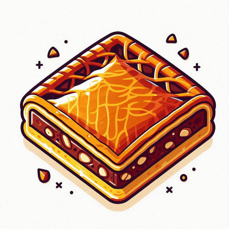 Turkish baklava. Vector illustration of baklava.のイラスト素材