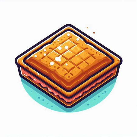 Sandwich with ham and cheese on white background. Vector illustration.のイラスト素材