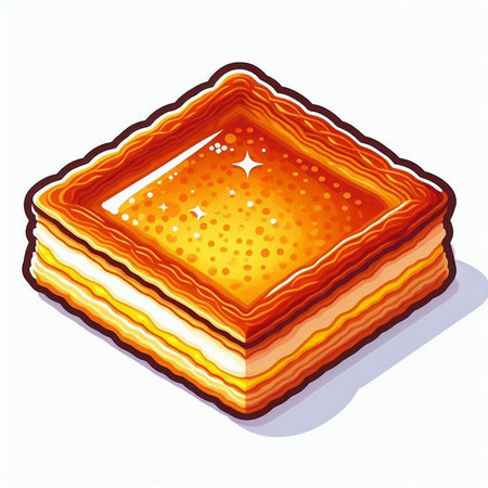 Illustration of a piece of cake isolated on a white background.のイラスト素材