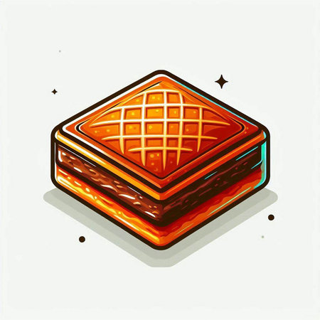 Vector illustration of chocolate cake. Isolated on a white background.のイラスト素材