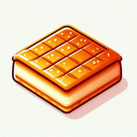 Illustration of a chocolate bar on a white background with soft shadowのイラスト素材