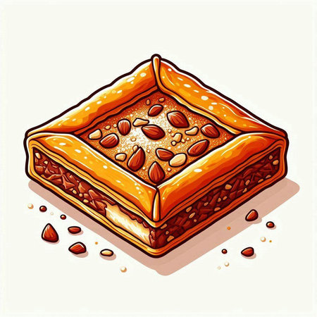 Hand drawn baklava. Vector illustration of a baklava.のイラスト素材