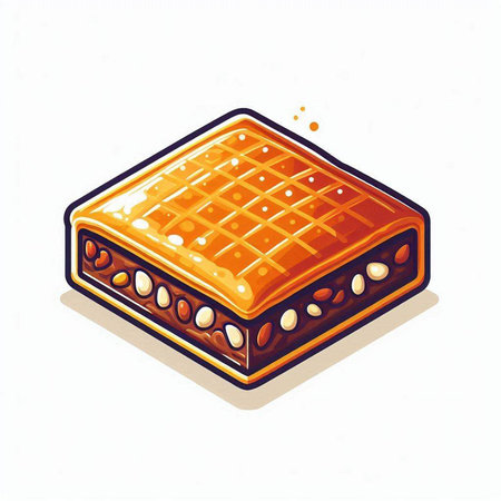 Baklava icon. Vector illustration of sweet baklava.のイラスト素材