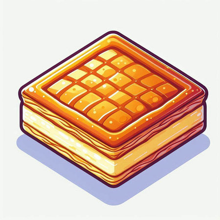 Illustration of a piece of sweet cake on a white background.のイラスト素材