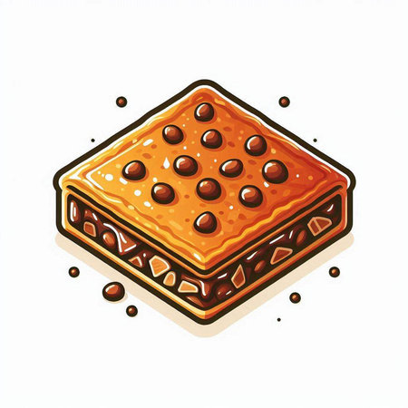 Baklava vector icon. Hand drawn illustration of baklava vector icon for web designのイラスト素材