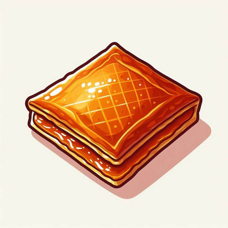 Illustration of a piece of cookies isolated on a white background.のイラスト素材