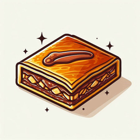 Turkish baklava. Vector illustration of a baklava.のイラスト素材