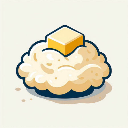 Illustration of a piece of cheese in the form of a mushroomのイラスト素材