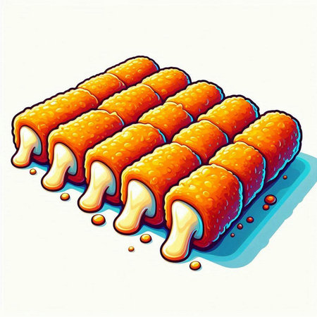 Illustration of a set of japanese sushi rolls on a white backgroundのイラスト素材