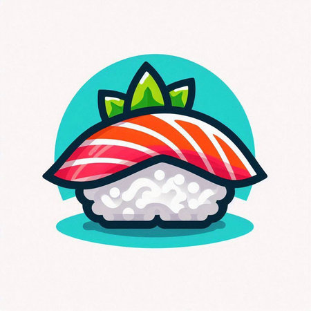 Sushi roll icon. Japanese food. Vector illustration in cartoon styleのイラスト素材