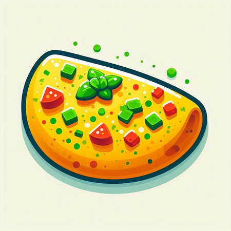 Illustration of a slice of pizza on a white background. Vector illustrationのイラスト素材