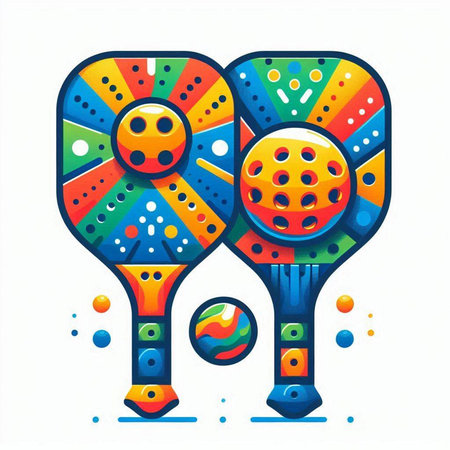 Colorful vector illustration of a set of maracas and balls.のイラスト素材