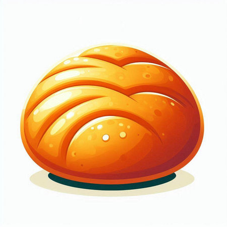 Illustration of a loaf of bread isolated on a white background.のイラスト素材