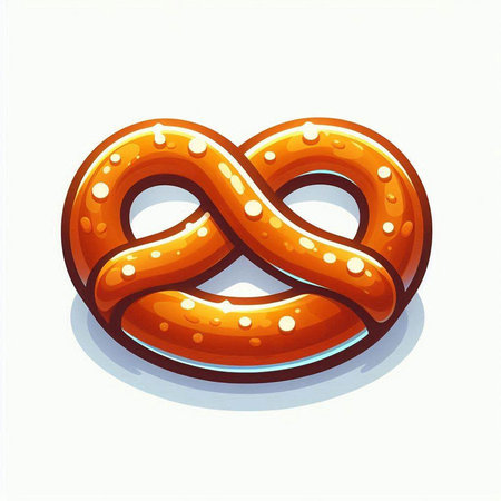 Bavarian pretzel. Vector illustration isolated on white background.のイラスト素材