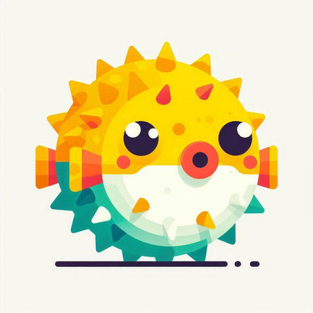 Funny virus character. Vector illustration in flat style. Isolated on white background.のイラスト素材