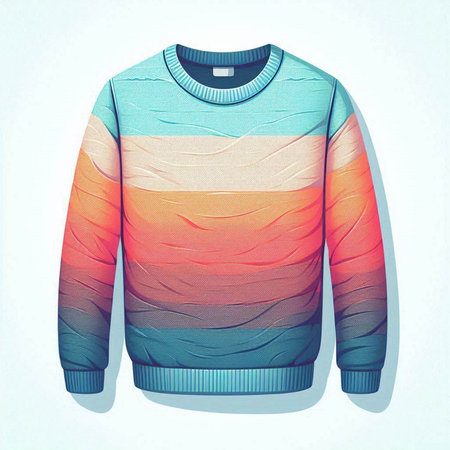 Colorful sweater isolated on white background. 3d render illustration.のイラスト素材