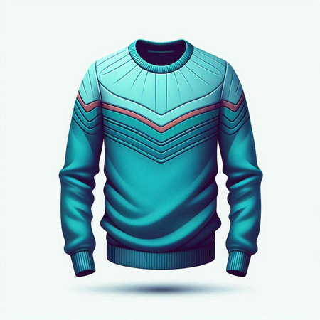 Men's sweater isolated on white background with clipping path. 3d illustrationのイラスト素材