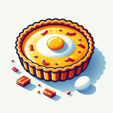 Illustration of a pie with a yolk on a white backgroundのイラスト素材