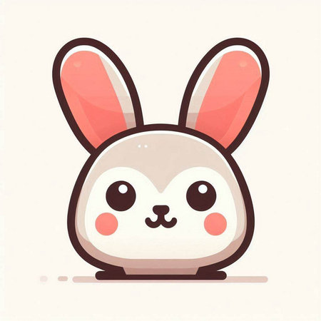 Cute rabbit cartoon character. Vector illustration of a cute rabbit.のイラスト素材