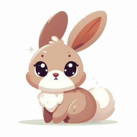 Cute cartoon rabbit on a white background. Vector illustration. Eps 10のイラスト素材