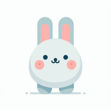 Cute cartoon rabbit. Vector illustration isolated on a white background.のイラスト素材