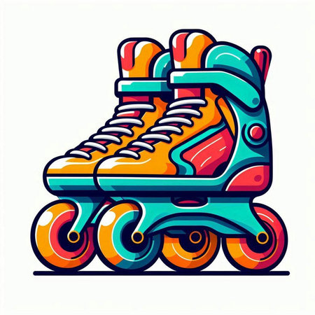 Roller skates isolated on a white background. Vector illustration.のイラスト素材