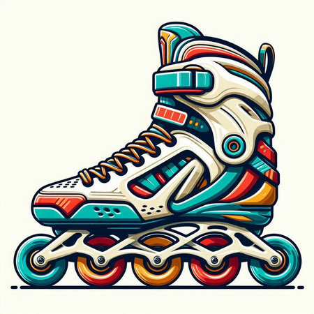 Roller skates isolated on a white background. Vector illustration.のイラスト素材