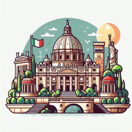 St. Isaac's Cathedral. St. Petersburg, Russia. Vector illustration.のイラスト素材