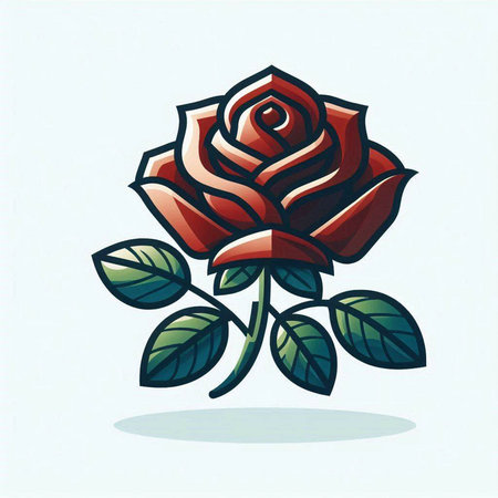 Red rose. Vector illustration. Isolated on a white background.のイラスト素材