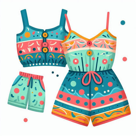 Women's swimsuit. Vector illustration isolated on a white background.のイラスト素材