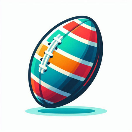 Rugby ball isolated on a white background. Vector illustration.のイラスト素材