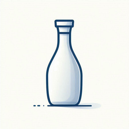 Alcohol bottle icon. Vector illustration of a glass bottle with a cap.のイラスト素材