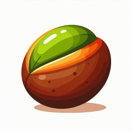 Illustration of a hazelnut on a white background. Vector illustrationのイラスト素材