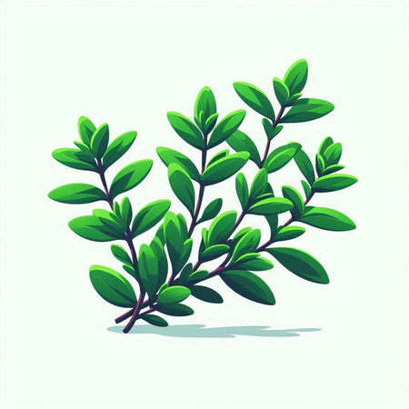 branch with green leaves on a white background. vector illustration.のイラスト素材